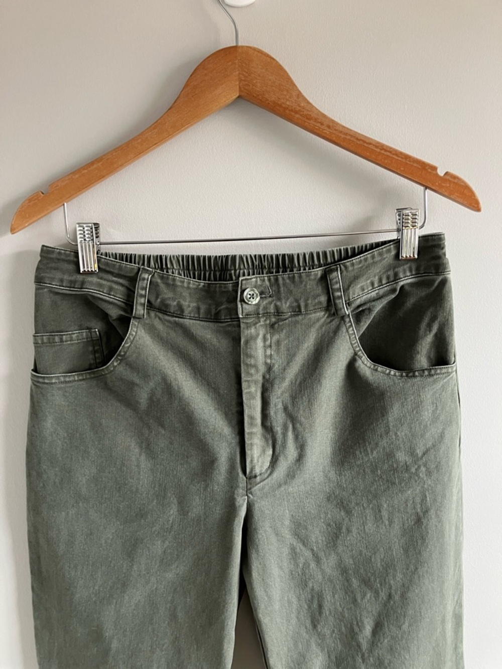 Young Fabulous & Broke Olive Green, Wide-Leg, high waisted Chinos - Picture 3 of 7